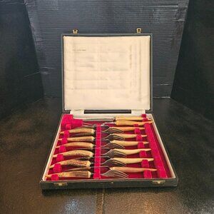 Vintage J S Anderson & Son Stag Antler Handle CutlerSet